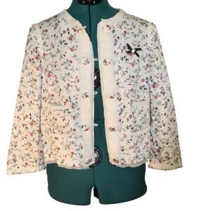 Purificación García Floral Jacket Women’s Size 38 (US S) Cream Multicolor